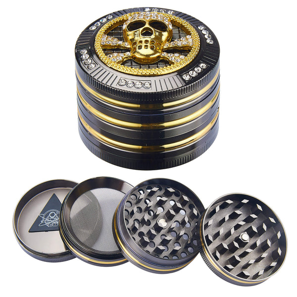 prezzo Grinder Ø50 mm 4 Livelli per Spezie Erbe e Tabacco Teschio