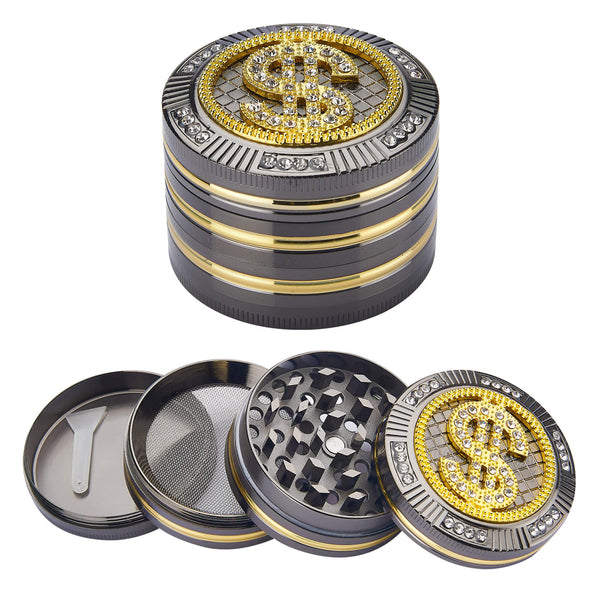 sconto Grinder Ø50 mm 4 Livelli per Spezie Erbe e Tabacco Dollaro