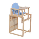 Seggiolone Multifunzione per Bambini in Legno di Pino Azzurro 50x44x88 cm -5