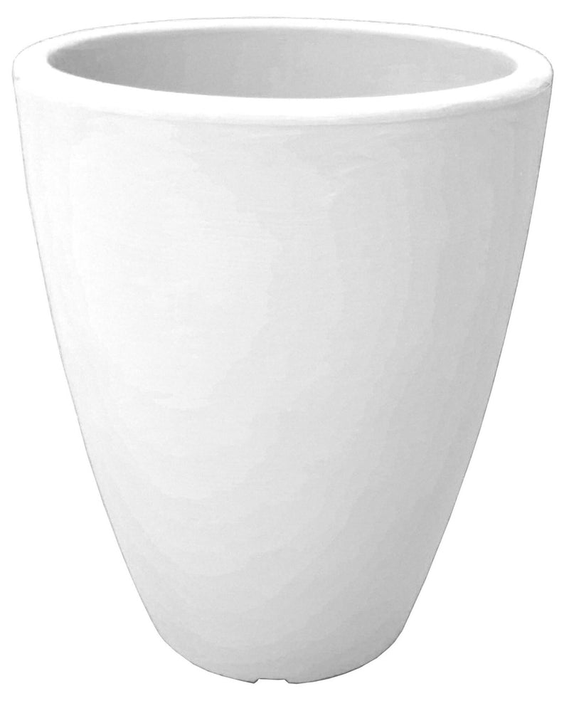 Vaso Tondo Ø30x38 cm in Resina Bauer Adone Bianco-1