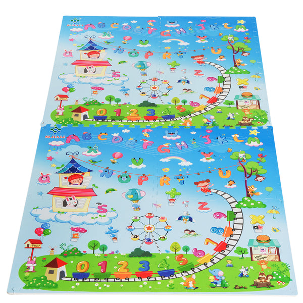 Tappeto Puzzle per Bambini Disegno Fantasia 8 Tessere 61.5x61.5 cm prezzo