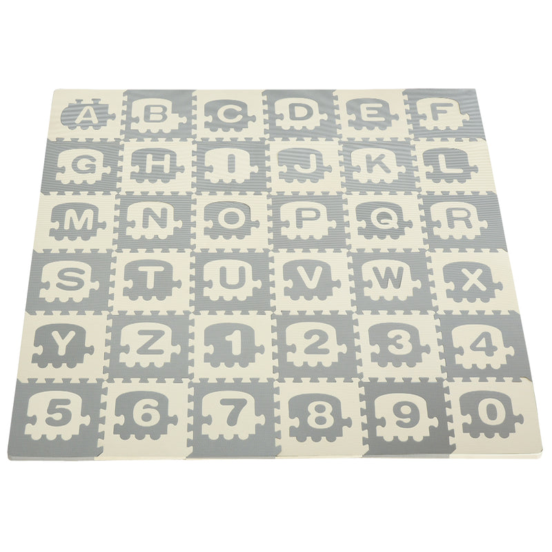 Tappeto Puzzle per Bambini 182,5x182,5 cm in EVA Bianco Grigio-1