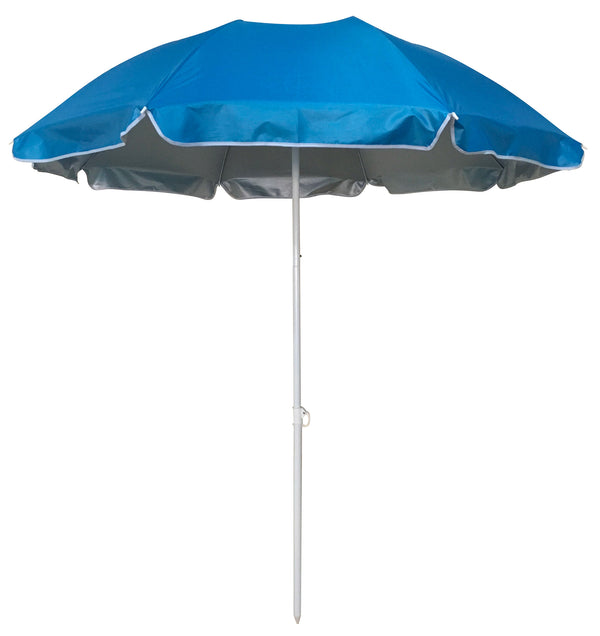 Ombrellone da Mare Ø170 cm Palo Ø22 mm in Acciaio e Nylon Blu sconto