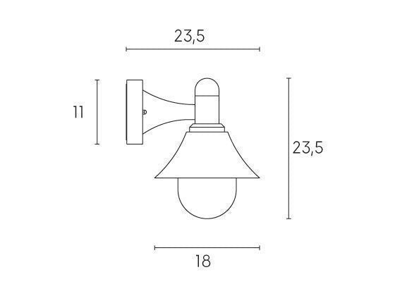 Applique Piccola in Basso da Esterno E27 in Termoplastico Sovil Nero-2