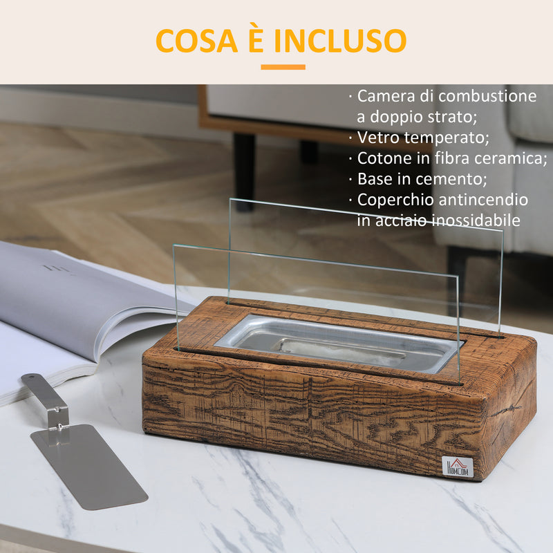 Camino a Bioetanolo da Tavolo 33x16x18 cm Serbatoio da 0.15L Legno Naturale  – acquista su Giordano Shop