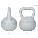 Kettlebell per Allenamento 8 Kg in PVC e Sabbia Metallica Grigio-3