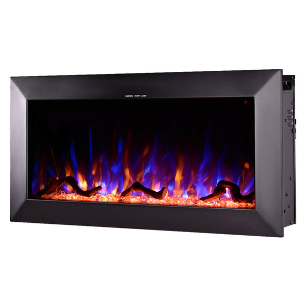 prezzo Camino Elettrico da Pavimento 45,4x91,4x18,5 cm Effetto Fiamma 1500W Racy 36 Nero