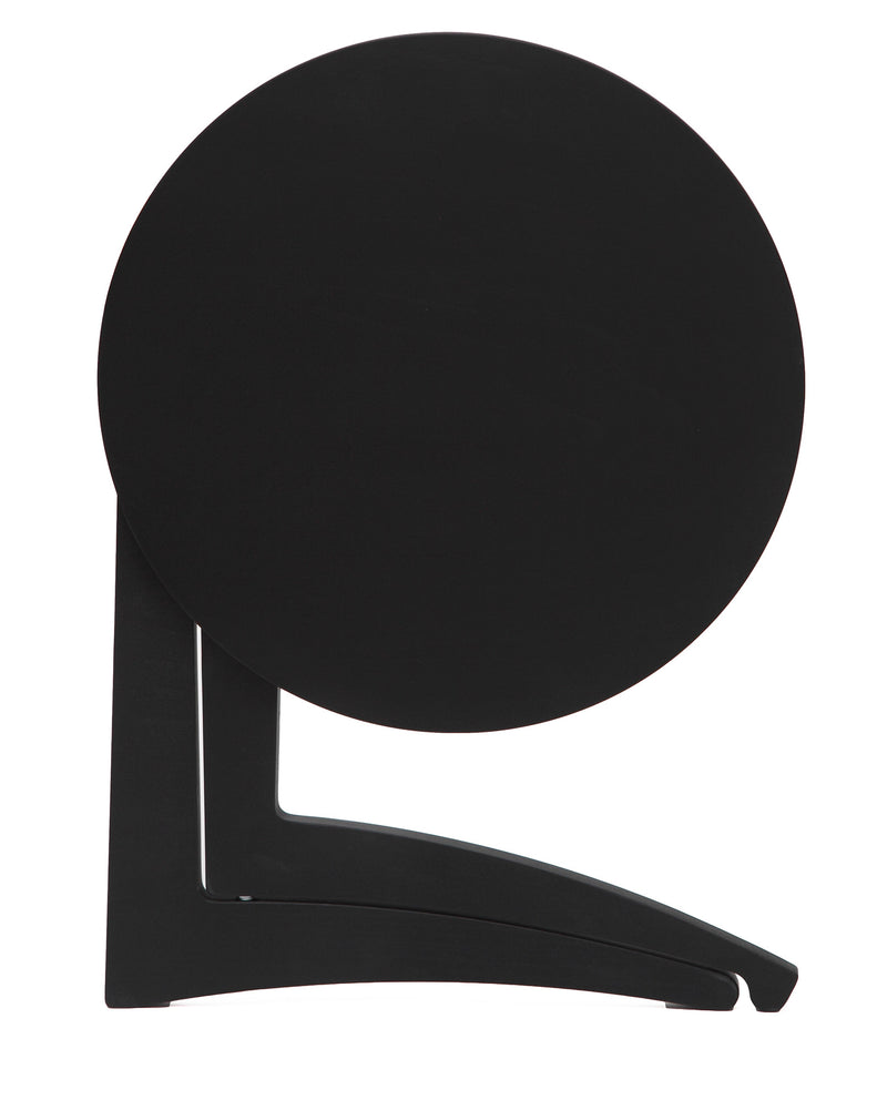 Tavolino Pieghevole da Salotto Ø43x51 cm in Legno Nero-2