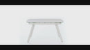 Tavolo Allungabile 140/175/210x90x76 cm in Metallo con Top in Vetro Bianco