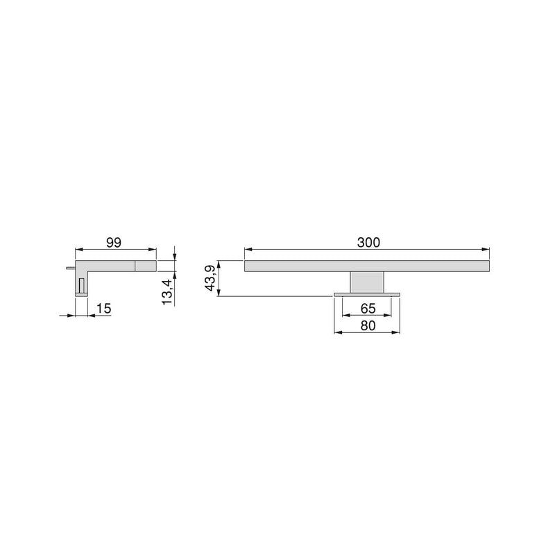 Emuca - Faretto LED per specchio da bagno, IP44, 280 mm, Tecnoplastica,  Verniciato nero : : Illuminazione