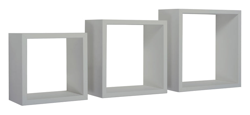 Set 3 mensole Cubi Trapezi da Muro in Legno