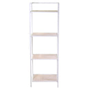 Libreria 4 ripiani 45x34xh122/135 cm in Metallo Lucilla Bianco-2