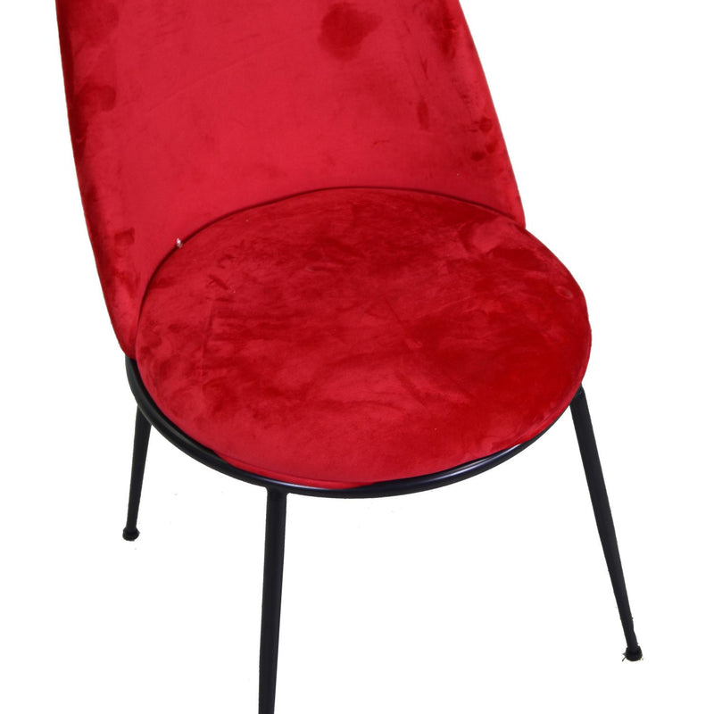 Sedia Kiev 49x56xh44/85 cm in Tessuto Velluto Rosso/Nero-3