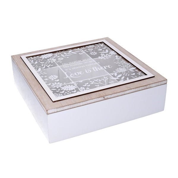 online Scatola Porta The e Tisane 9 Posti 26x26xh7,5 cm in Legno Beige