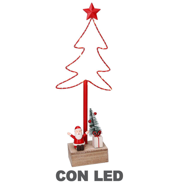 Albero metallo led con babbo natale rosso cm 7x15xh39 online