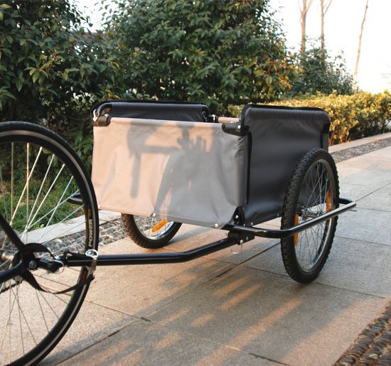 Carrello Rimorchio per Bici in Acciaio Grigio 140x88x60 cm -2