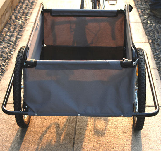 Carrello Rimorchio per Bici in Acciaio Grigio 140x88x60 cm -6