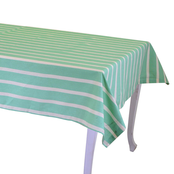 online Tovaglia Rettangolare 140x240 cm in Cotone 180 GSM Pop Righe Verde Acqua