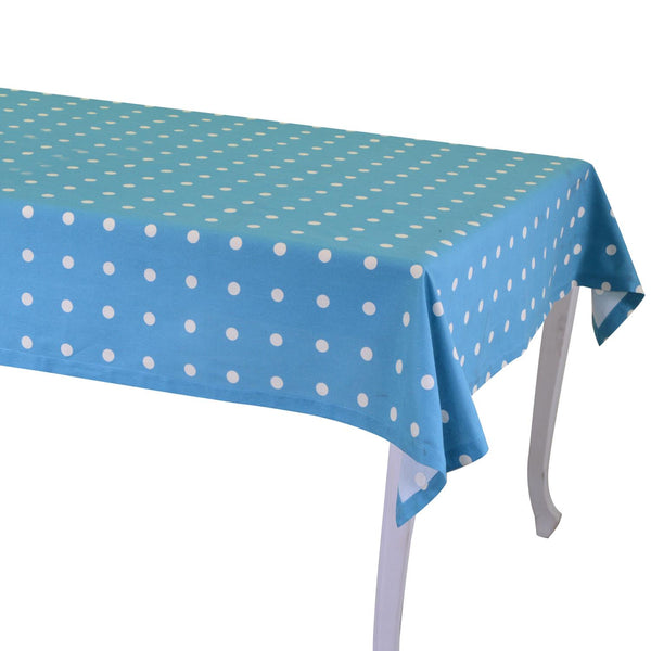 prezzo Tovaglia Rettangolare 140x240 cm in Cotone 180 GSM Pop Pois Blu Petrolio