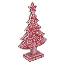 Albero resina rosso con decori bianchi cm 16x5,7xh24-2