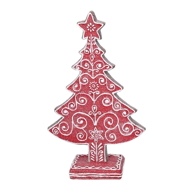 Albero resina rosso con decori bianchi cm 16x5,7xh24 online