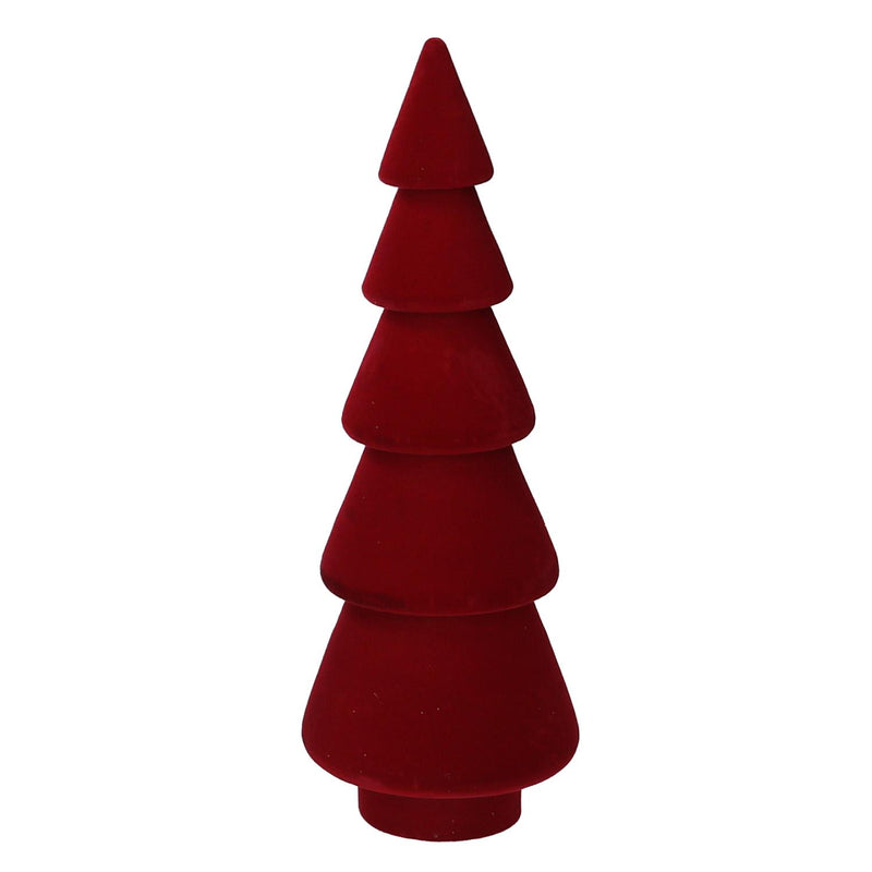 Albero legno e velluto rosso cm Ø9xh25-1