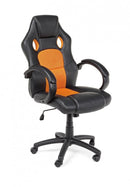 Sedia Poltrona da Gaming in Rete ed Similpelle Racing Nera-Arancio-1