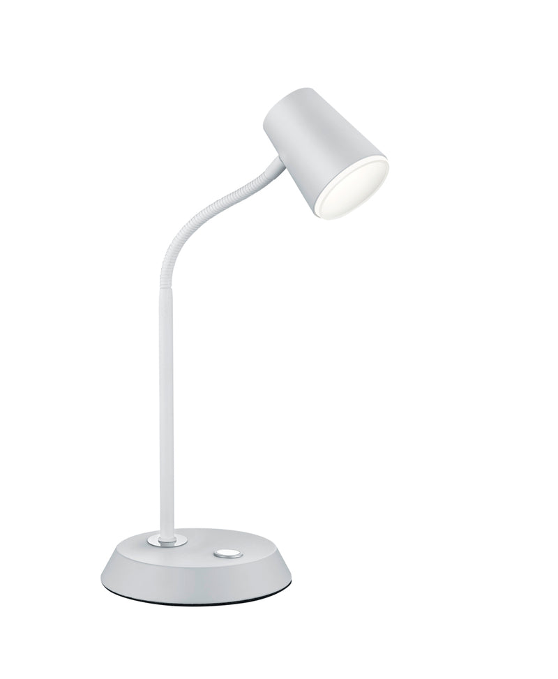 Lampada tavolo da Interno a LED in Metallo Bianco Opaco-1