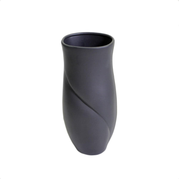 Vaso ceramica petalo nero opaco cm 17x16xh36,5 sconto