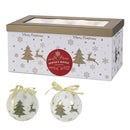 Set 14 Palle di Natale Ø7,5 cm in Polyfoam con Box Renne e Albero Oro-1