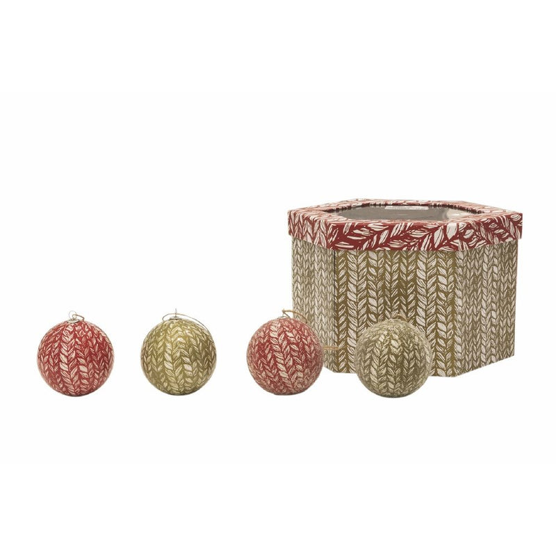 Set 14 Palle di Natale Ø7,5 cm in Polyfoam con Box Oro e Rosso-6