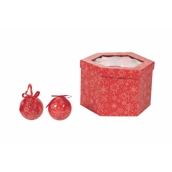 sconto Set 14 Palle di Natale Ø7,5 cm in Polyfoam con Box Fiocco di Neve Rosso