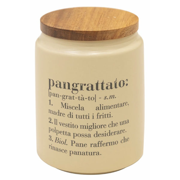 prezzo Barattolo pangrattato con coperchio bamboo 800 ml in Gres VdE Tivoli 1996 Crema