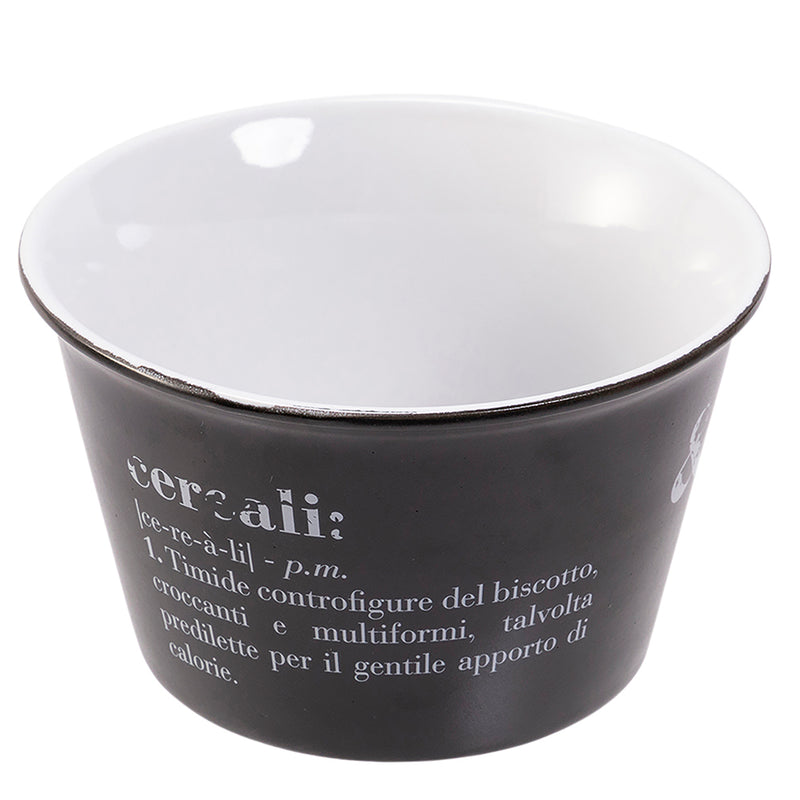 Tazza Bowl per Yogurt e Cereali 550 ml in Gres Villa D’este Home Tivoli Nero e Bianco-1