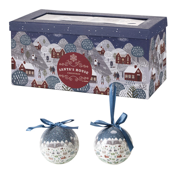 Set 14 Palle di Natale Ø7,5 cm in Polyfoam con Box Bianco e Blu acquista