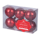 Set 6 Palle di Natale Ø6 cm in Plastica Rosso-1