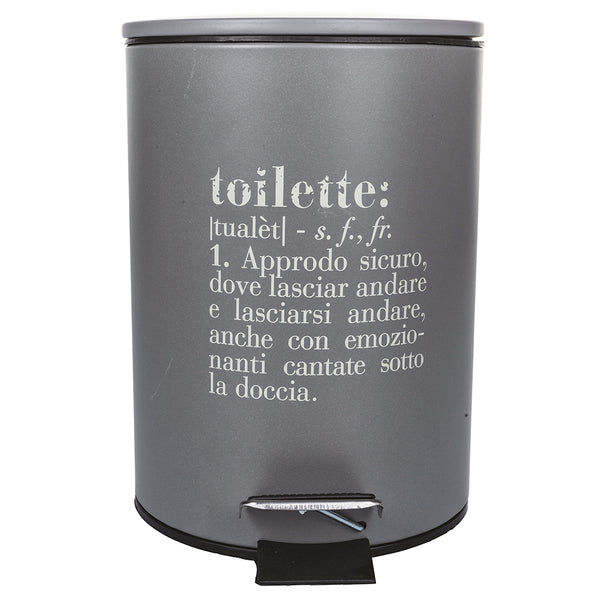 acquista Pattumiera "Toilette" 3 Litri Ø17x23,5 cm in Plastica VdE Tivoli 1996 Grigio