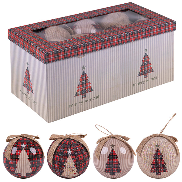 Set 14 Palle di Natale Ø7,5 cm in Polyfoam con Box Rosso, Beige e Oro online