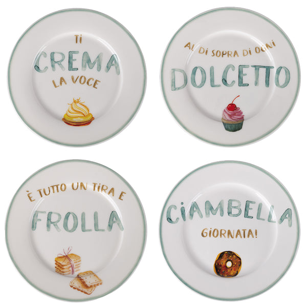 sconto Set 4 Piattini Dolce Ø19x1,5 cm in New Bone China VdE Tivoli 1996 Le Travisate Bianco