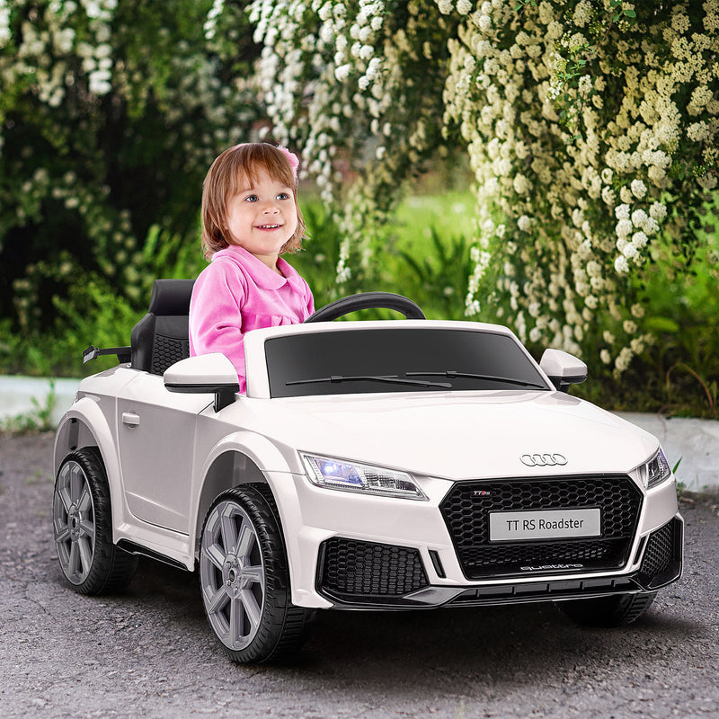 Macchina Elettrica per Bambini 12V con Licenza Audi TT Bianco-2