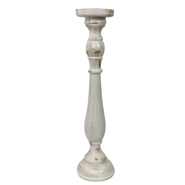 sconto Portacandele candelabro legno bianco cm Ø11,5xh47