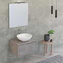 Mobile Bagno Sospeso 60 cm Lavabo e Specchio Bonussi Orione Grigio Effetto Cemento-2