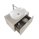 Mobile Bagno Sospeso 80 cm Lavabo e Specchio Bonussi Orione Grigio Effetto Cemento-2