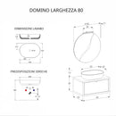 Mobile Bagno Sospeso 80 cm Lavabo e Specchio Bonussi Orione Grigio Effetto Cemento-4