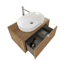 Mobile Bagno Sospeso 80 cm Lavabo e Specchio Bonussi Orione Rovere Farnia-3