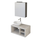 Mobile Bagno Sospeso 80 cm Lavabo e Specchio Bonussi Orione Grigio Effetto Cemento-1