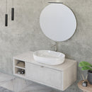 Mobile Bagno Sospeso 110 cm Lavabo e Specchio Bonussi Orione Grigio Effetto Cemento-2