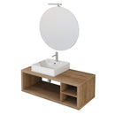 Mobile Bagno Sospeso 110 cm Lavabo e Specchio Bonussi Orione Rovere Farnia-1