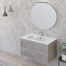 Mobile Bagno Sospeso 80 cm Lavabo e Specchio Bonussi Fenice Grigio-2