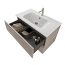 Mobile Bagno Sospeso 80 cm Lavabo e Specchio Bonussi Fenice Grigio-3